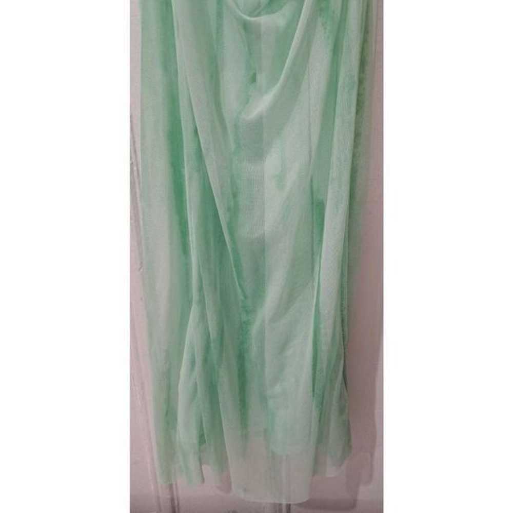 Zara Womens Large Tulle Midi Bodycon Mesh Mint Gr… - image 5