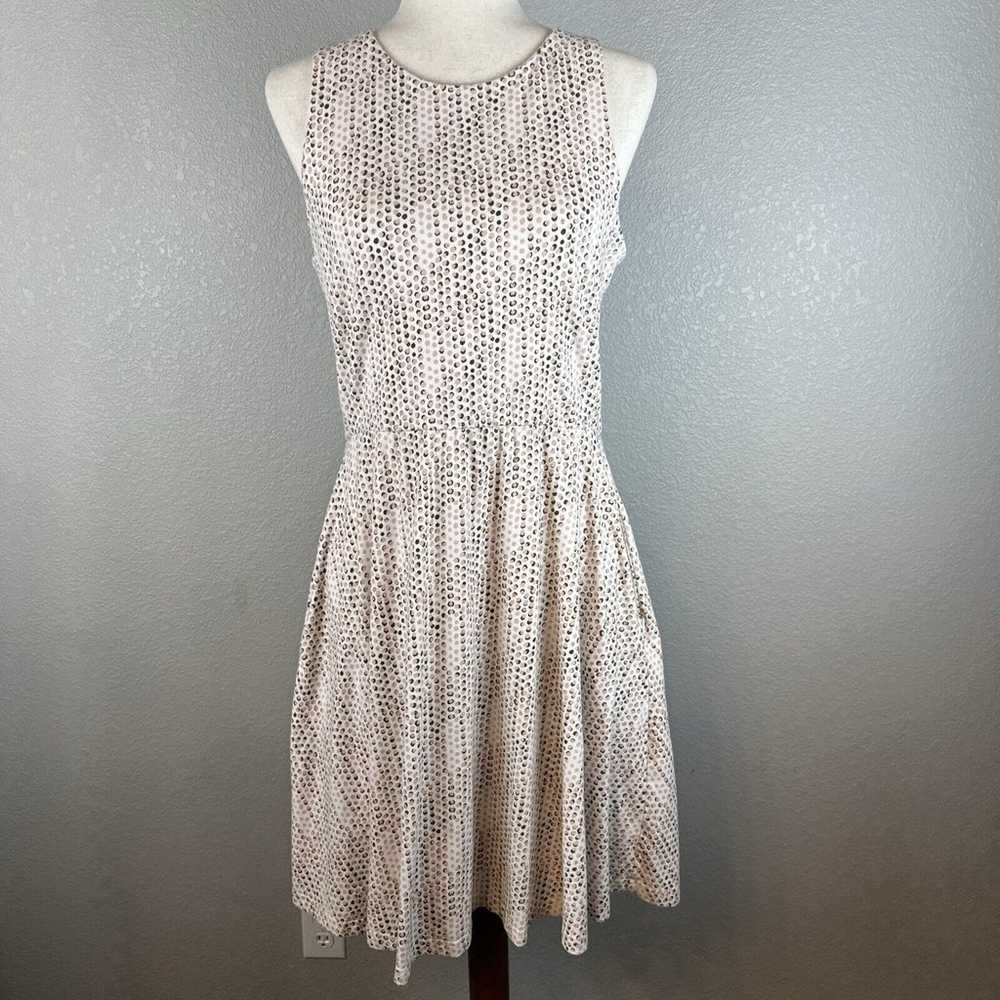 Pact Women Fit Flare Dress Size Large White Pink … - image 1