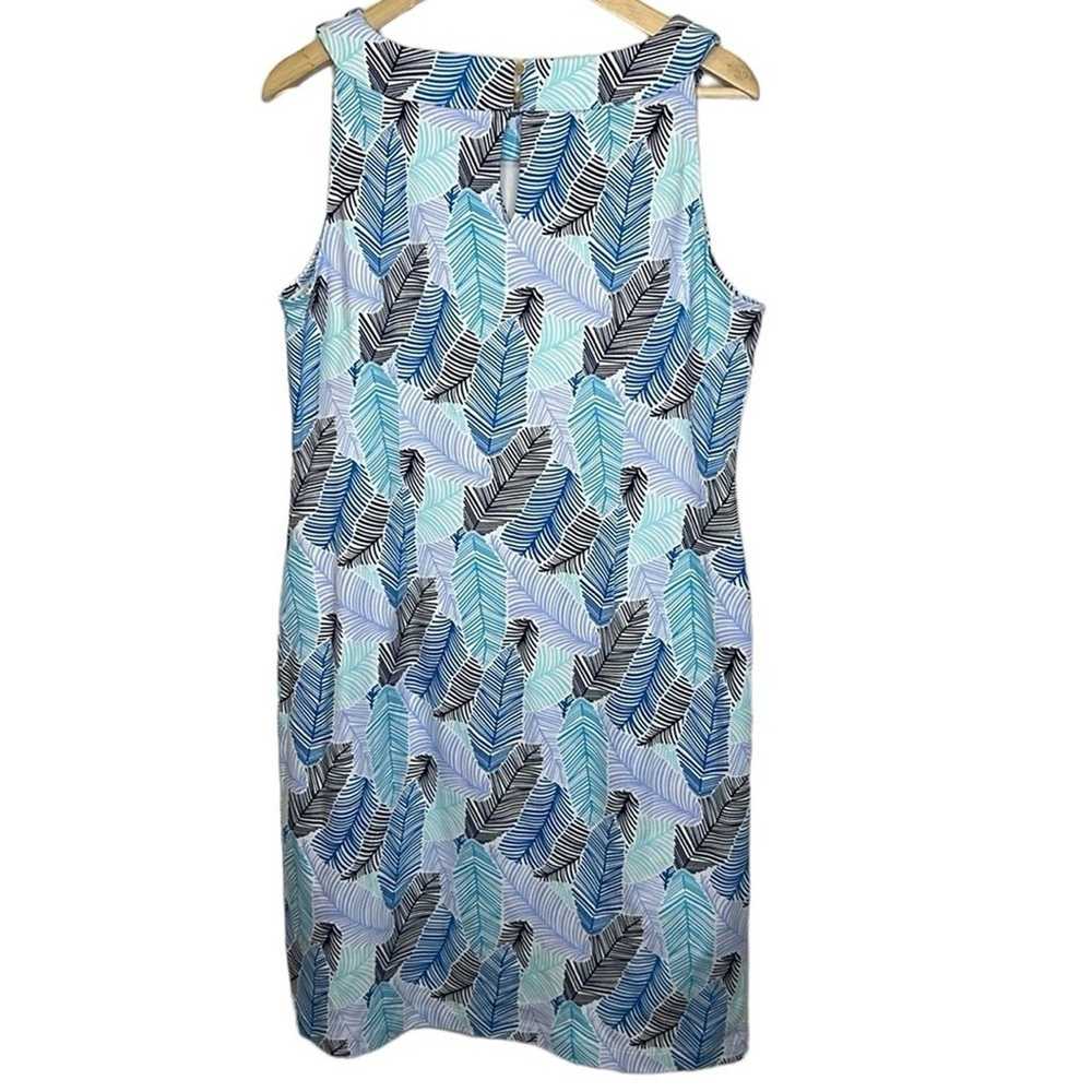 Talbots Large sleeveless tropical cotton leaves d… - image 2