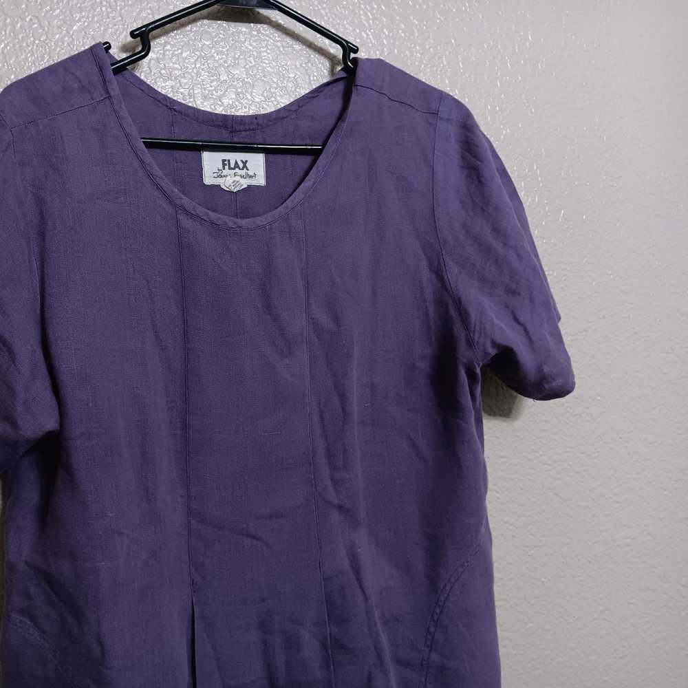 Flax Jeanne Engelhart Vintage Purple Linen Dress - image 2