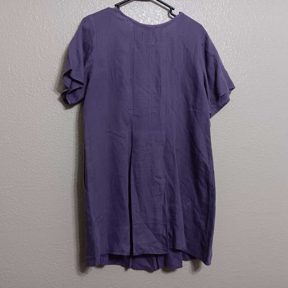 Flax Jeanne Engelhart Vintage Purple Linen Dress - image 3