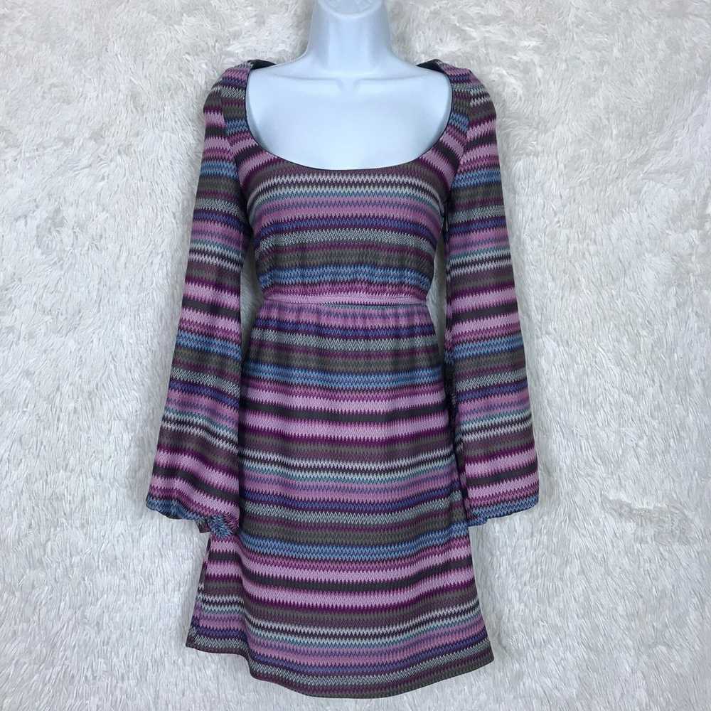 Judith March Gogo Dress Purple Stripe Bell Sleeve… - image 10