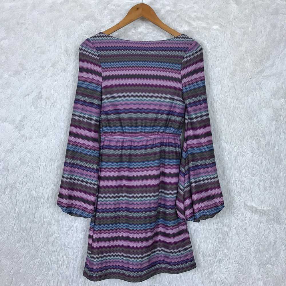Judith March Gogo Dress Purple Stripe Bell Sleeve… - image 3