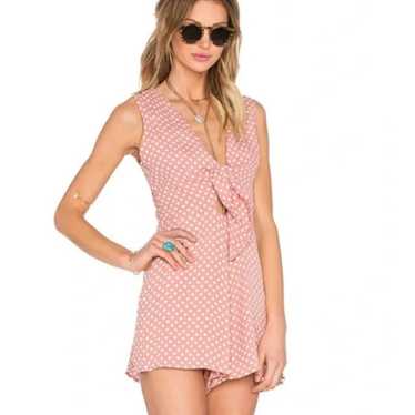 Privacy Please Dusty Pink Polkadot Romper Size Sm… - image 1