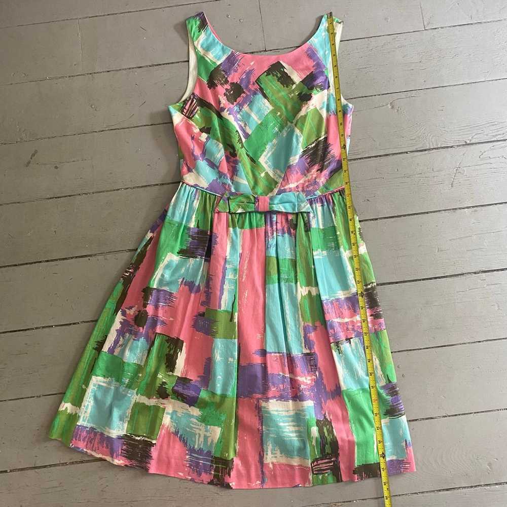 Rare Boden Fit & Flare Dress 6R Artsy Deco Print … - image 2