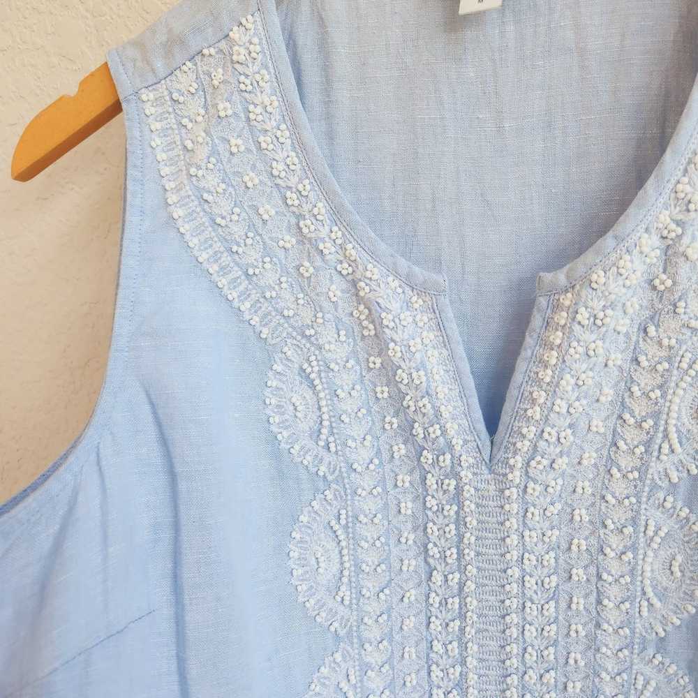 J. Jill Linen Embroidered and Beaded Shift Dress … - image 11