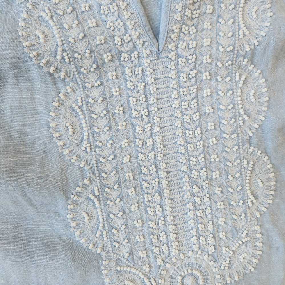 J. Jill Linen Embroidered and Beaded Shift Dress … - image 7