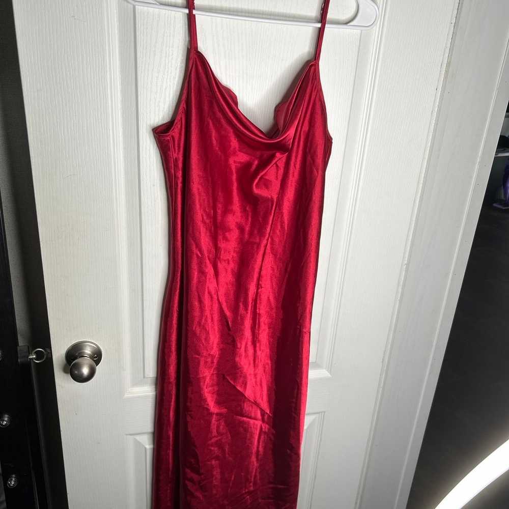 Red silky dress - image 1