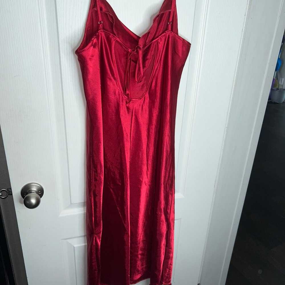 Red silky dress - image 2
