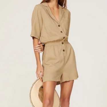 Faherty Arlie Day Romper in Summer Sand Neutral S… - image 1