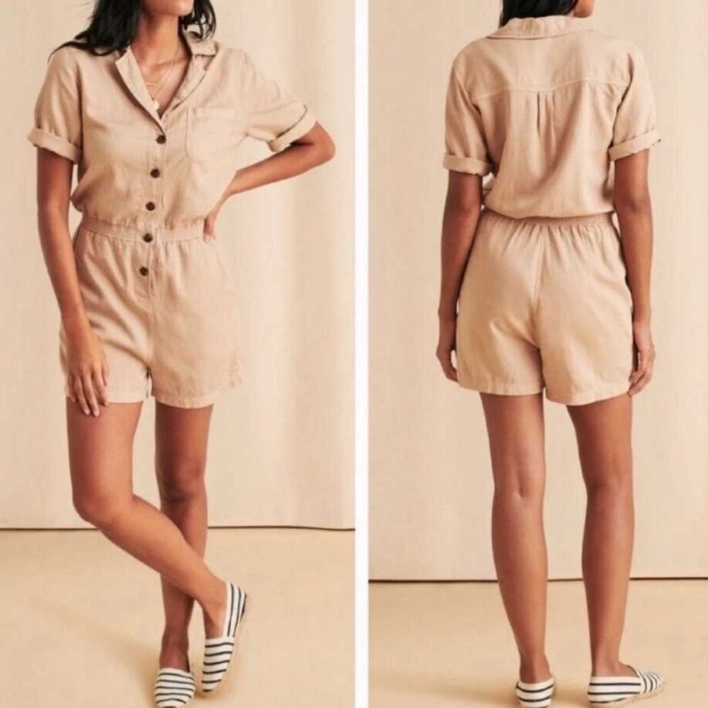 Faherty Arlie Day Romper in Summer Sand Neutral S… - image 2