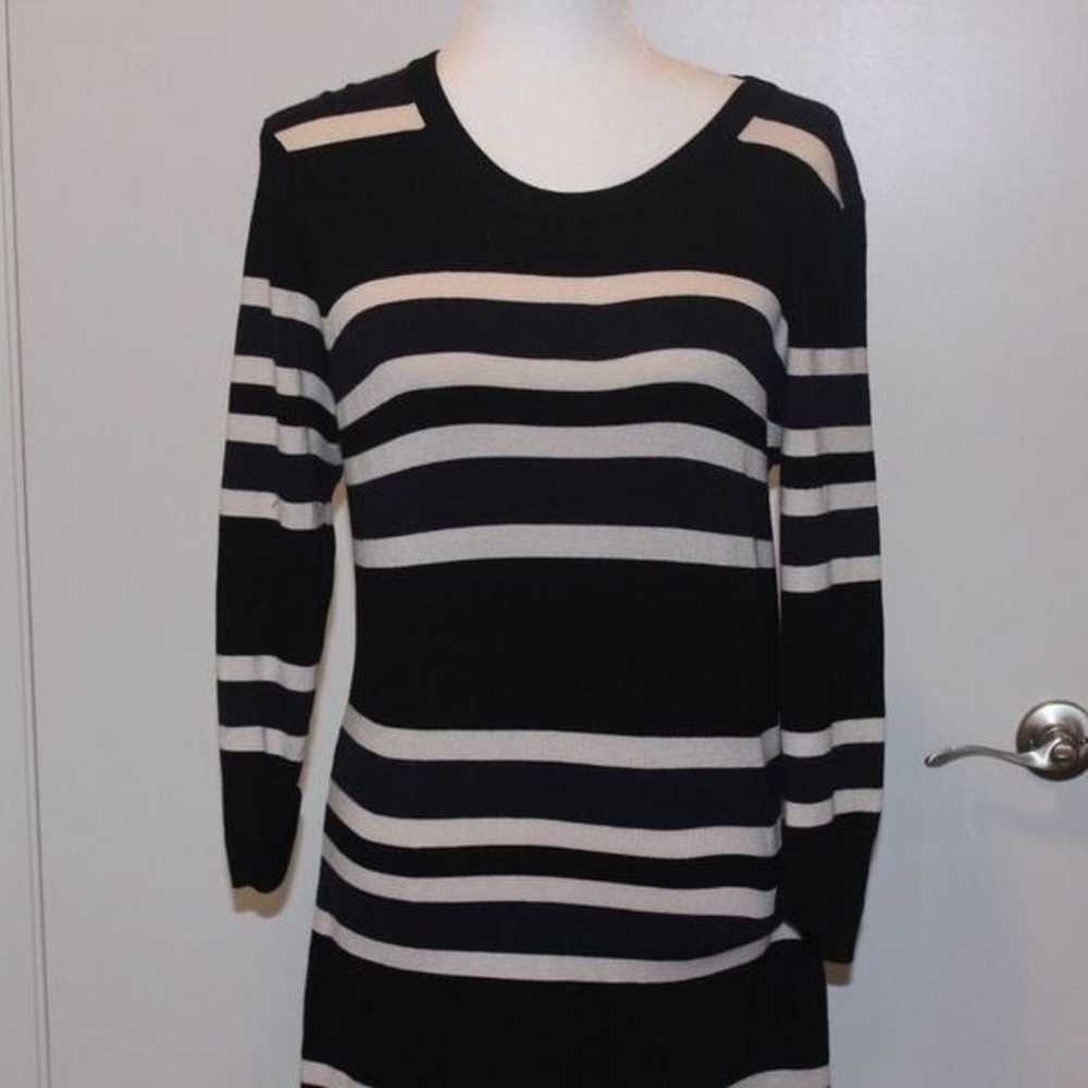 French Connection Black and White Striped Mini Dr… - image 3
