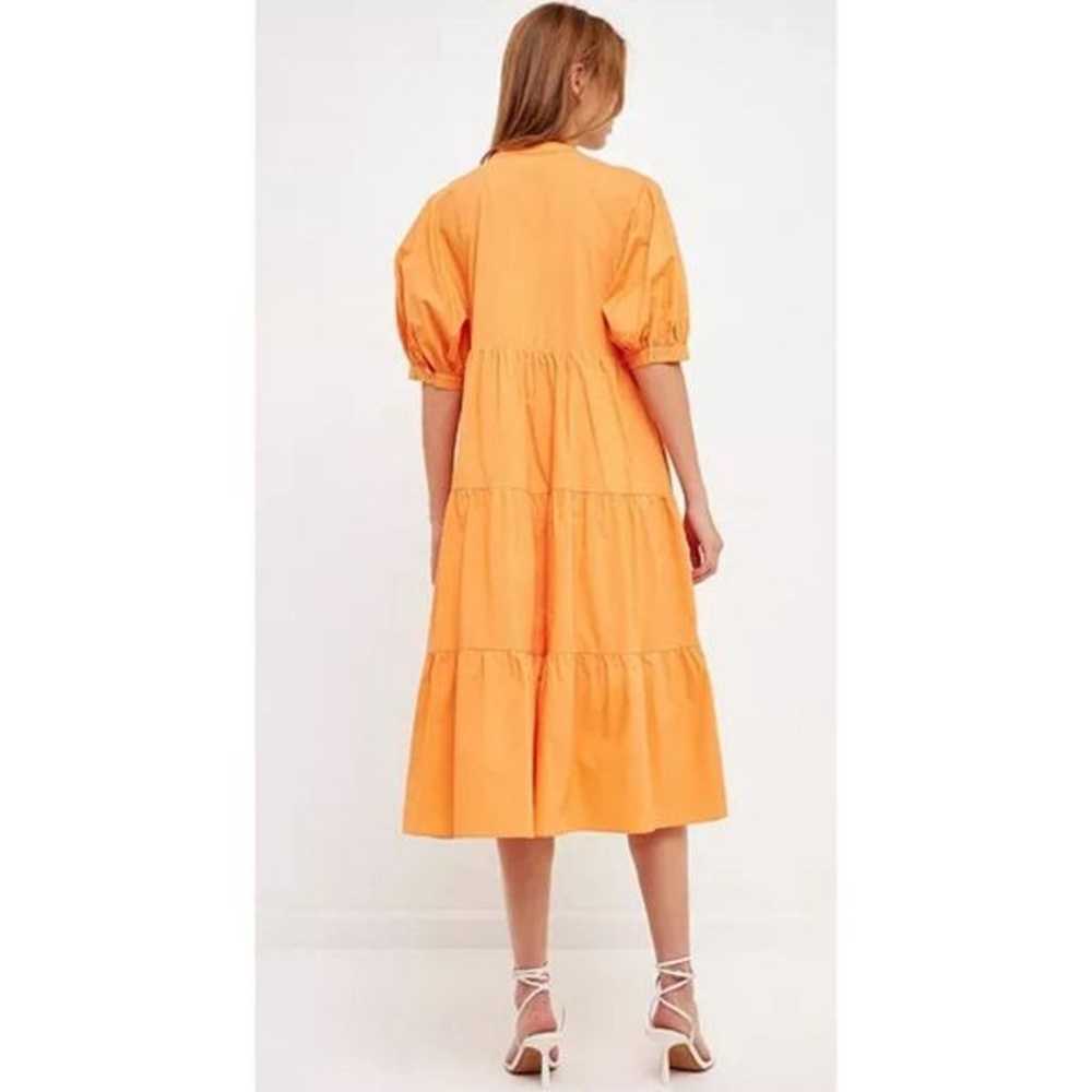 NWOT English Factory Short Puff Sleeve Midi Dress… - image 2