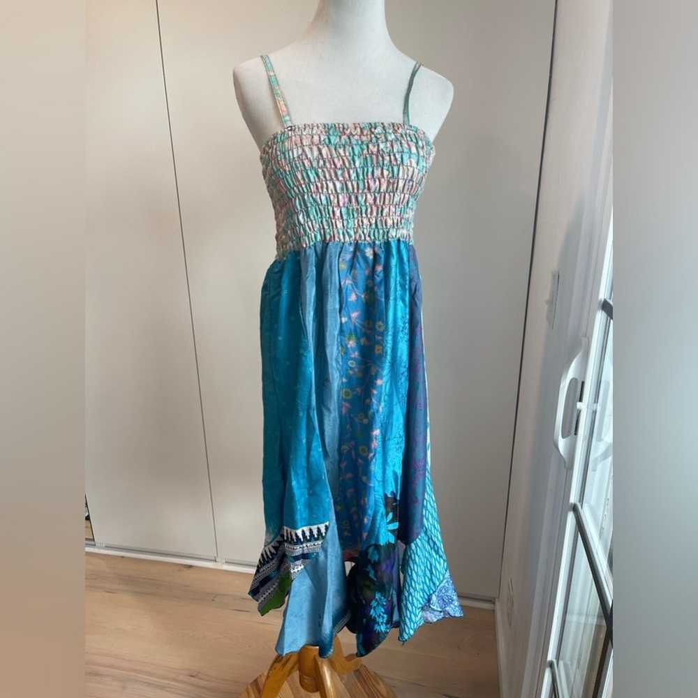 Handmade Sundress Silk Blue Small Summer Spring I… - image 3