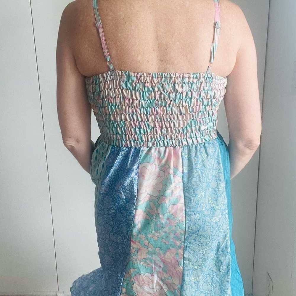 Handmade Sundress Silk Blue Small Summer Spring I… - image 9