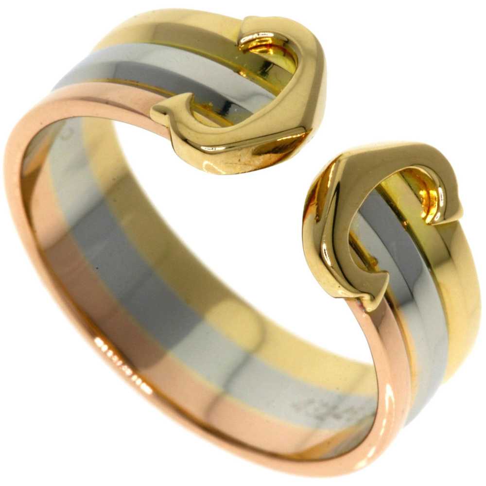 CARTIER 2C Ring #50 K18 Yellow Gold/K18WG/K18PG W… - image 1