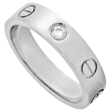 CARTIER LOVE Ring Diamond #48 K18WG Women's ITVD0… - image 1