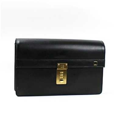 DUNHILL clutch bag with dial lock, leather, black… - image 1
