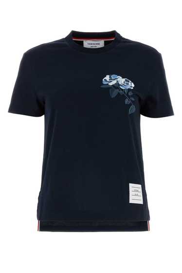 Thom Browne Navy Blue Cotton T-Shirt