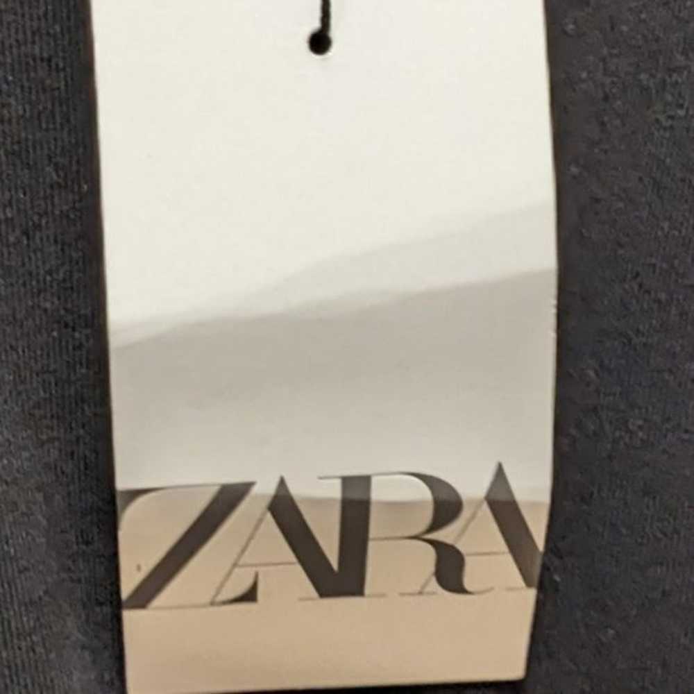 Zara Black Long Sleeve Knotted Pleated Dress Size… - image 6