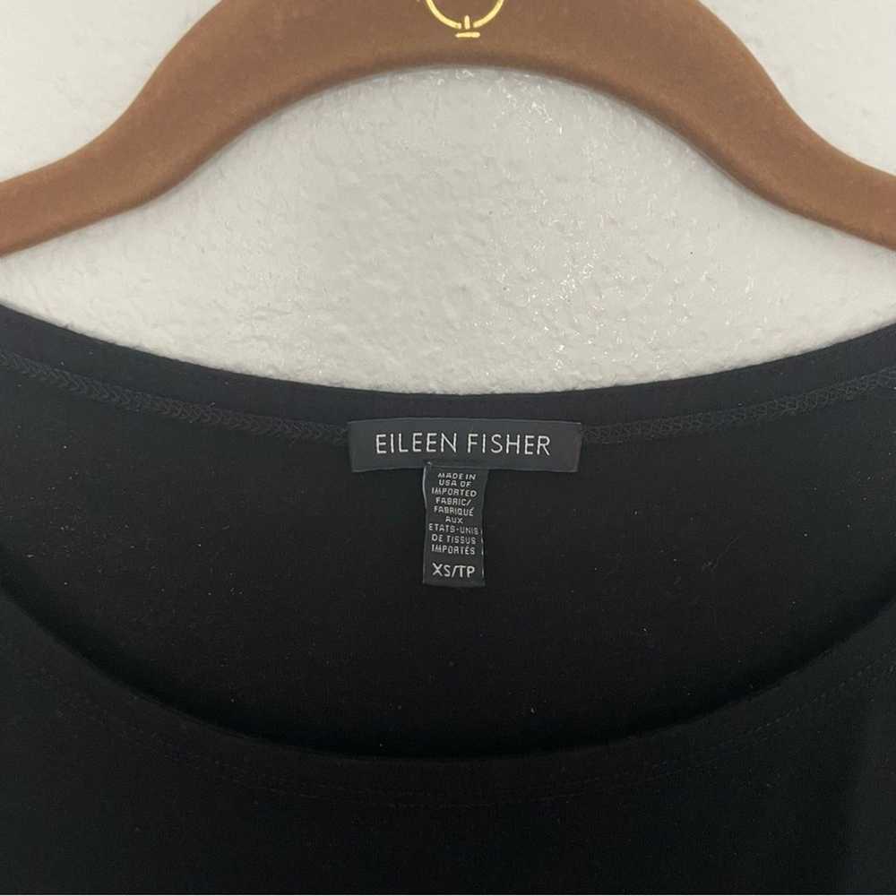 Eileen Fisher Black Short Sleeve Oversized Dress … - image 2
