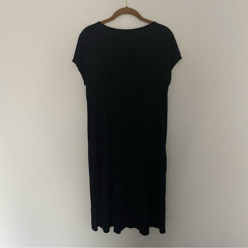 Eileen Fisher Black Short Sleeve Oversized Dress … - image 3