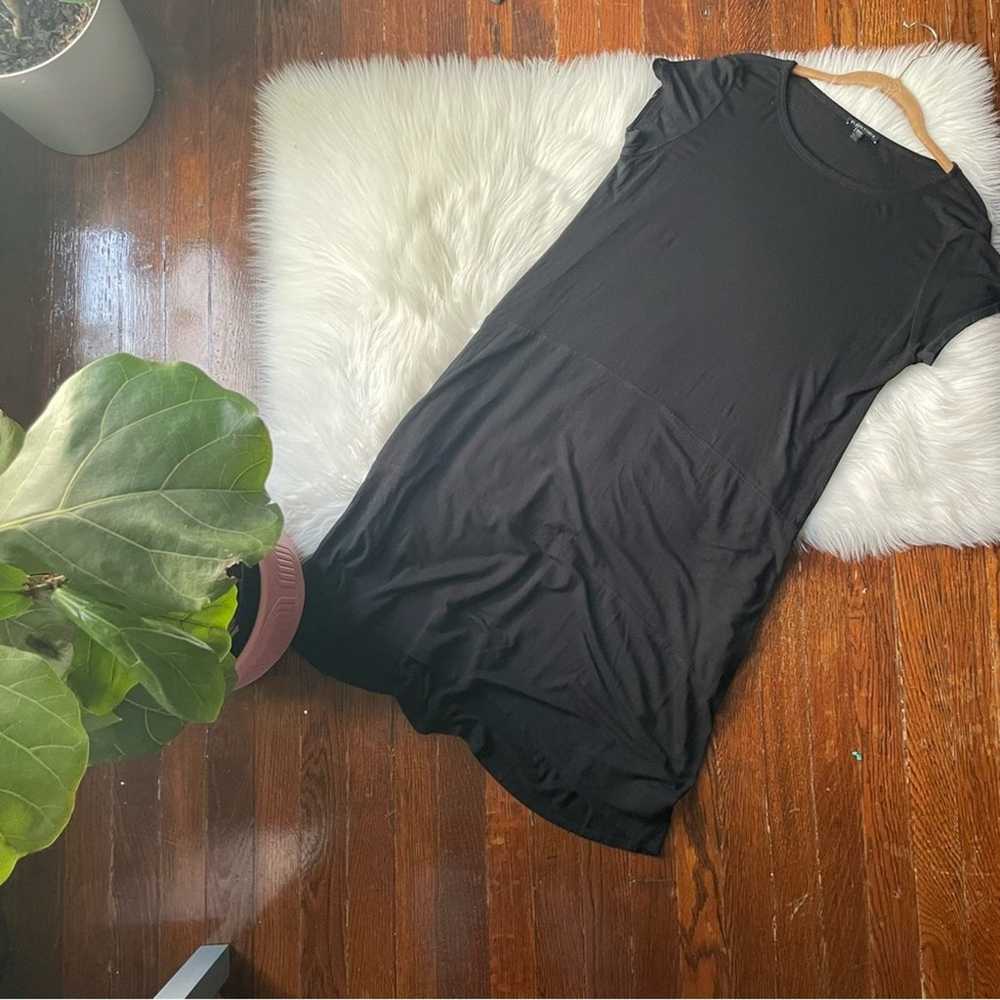 Eileen Fisher Black Short Sleeve Oversized Dress … - image 4