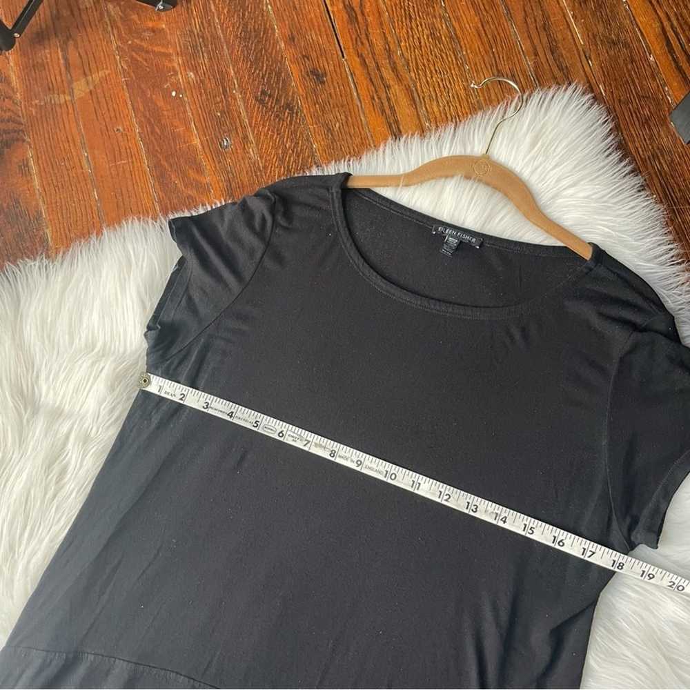 Eileen Fisher Black Short Sleeve Oversized Dress … - image 5