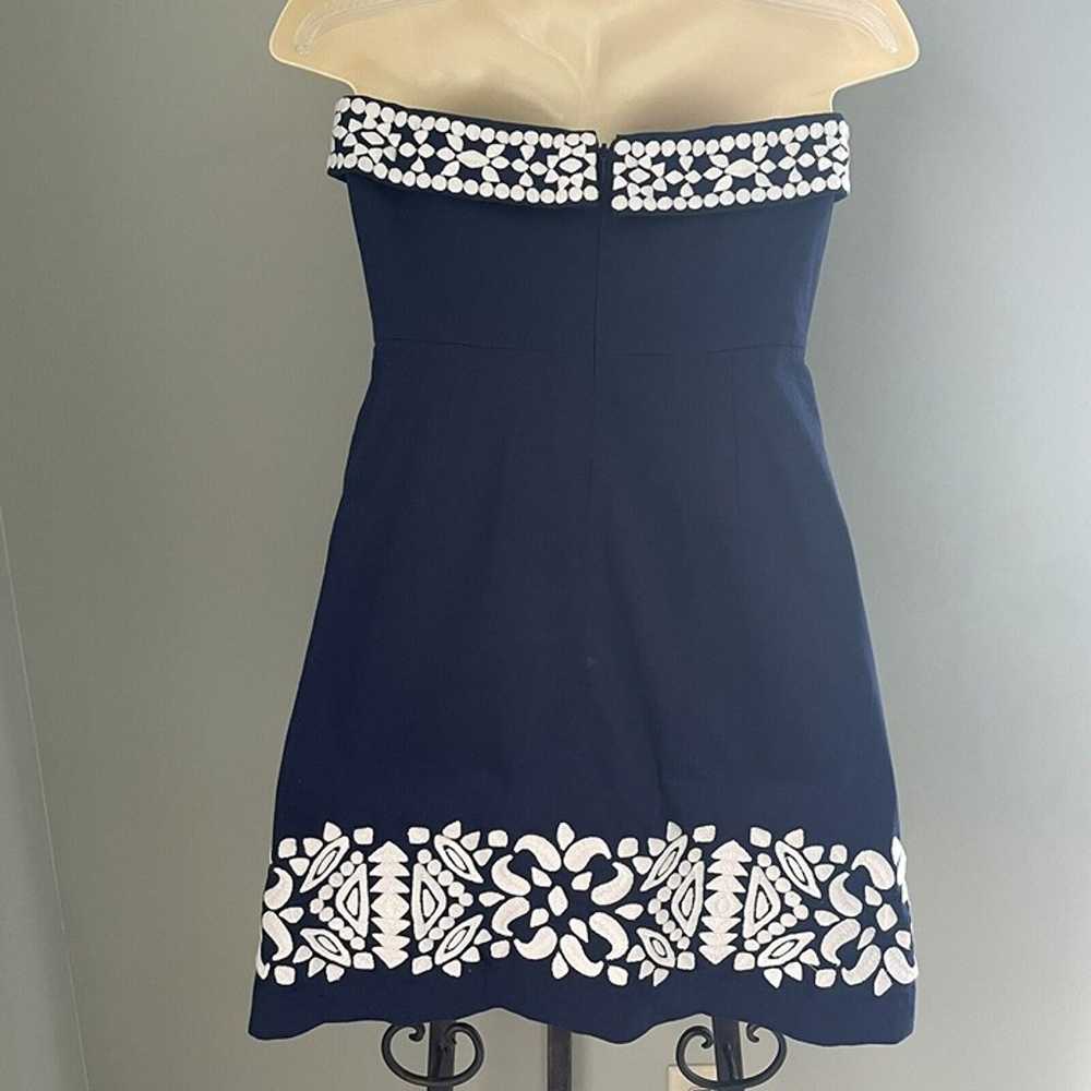 Vineyard Vines Embroidered Strapless Dress Sz 2 N… - image 5