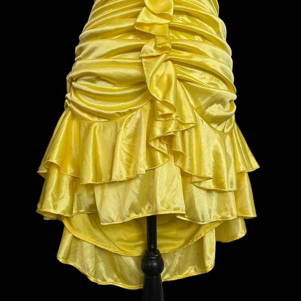 Yellow draped Masquerade dress - image 3