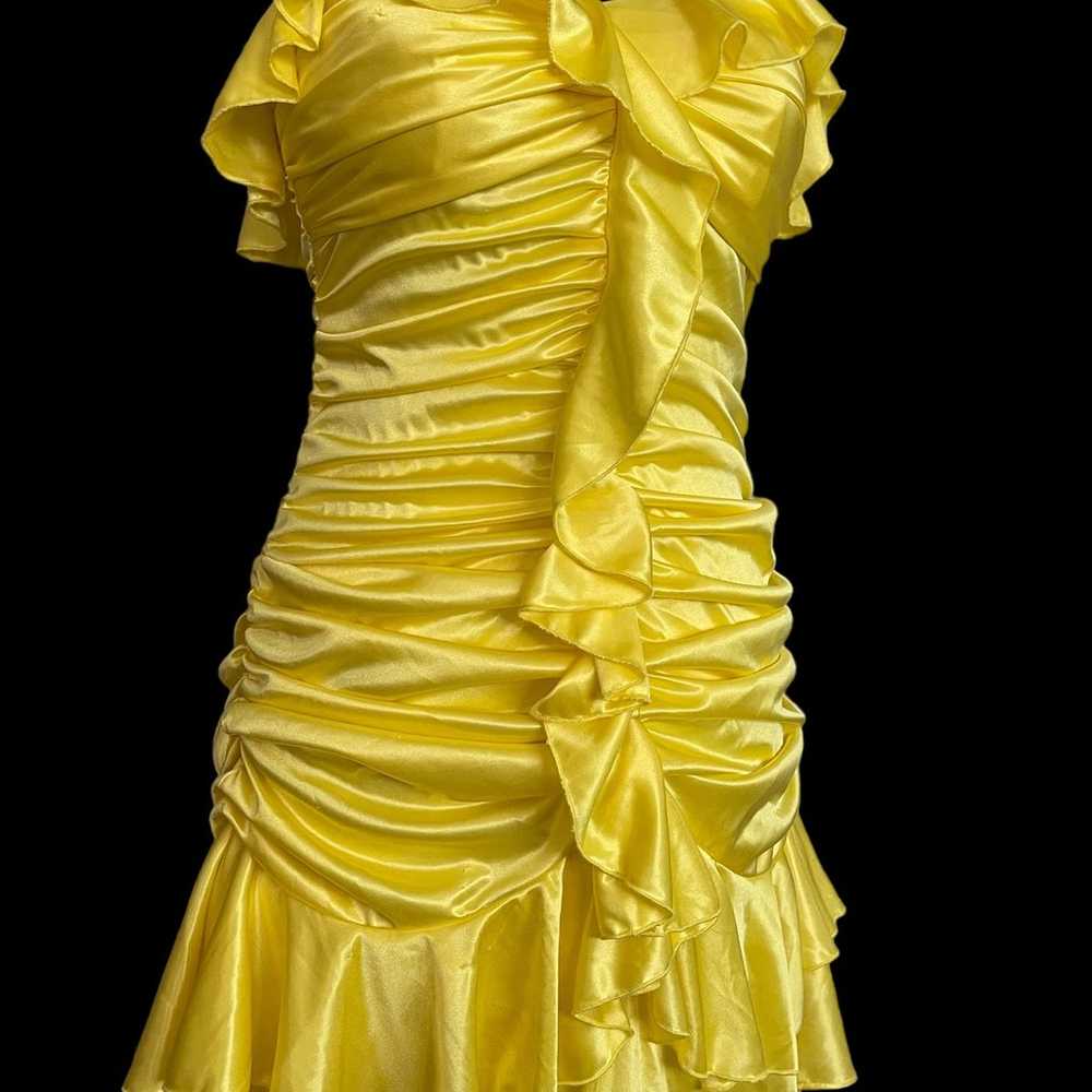 Yellow draped Masquerade dress - image 4