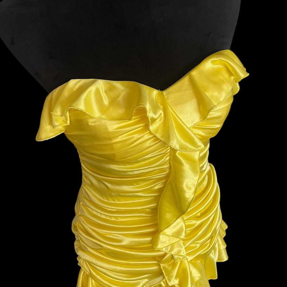 Yellow draped Masquerade dress - image 5