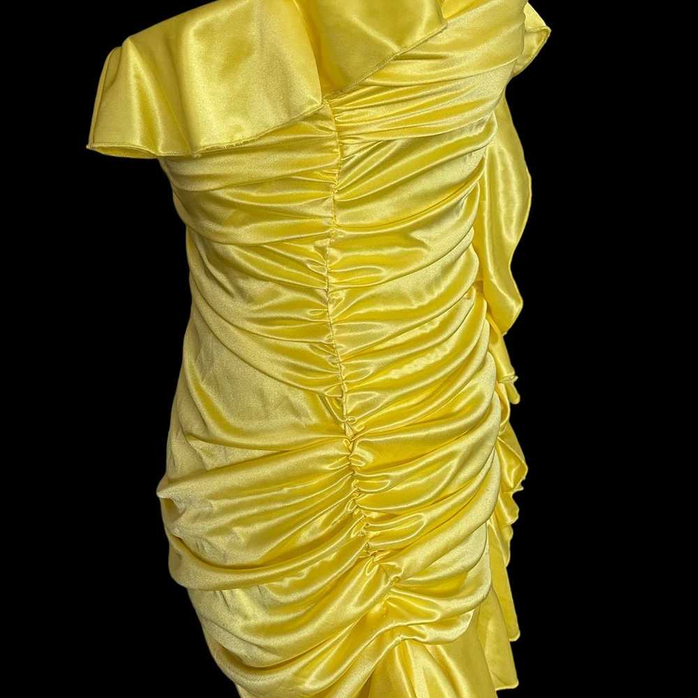 Yellow draped Masquerade dress - image 6