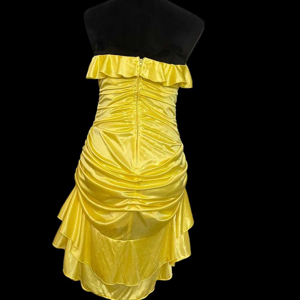 Yellow draped Masquerade dress - image 7
