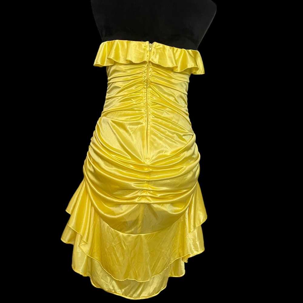 Yellow draped Masquerade dress - image 8