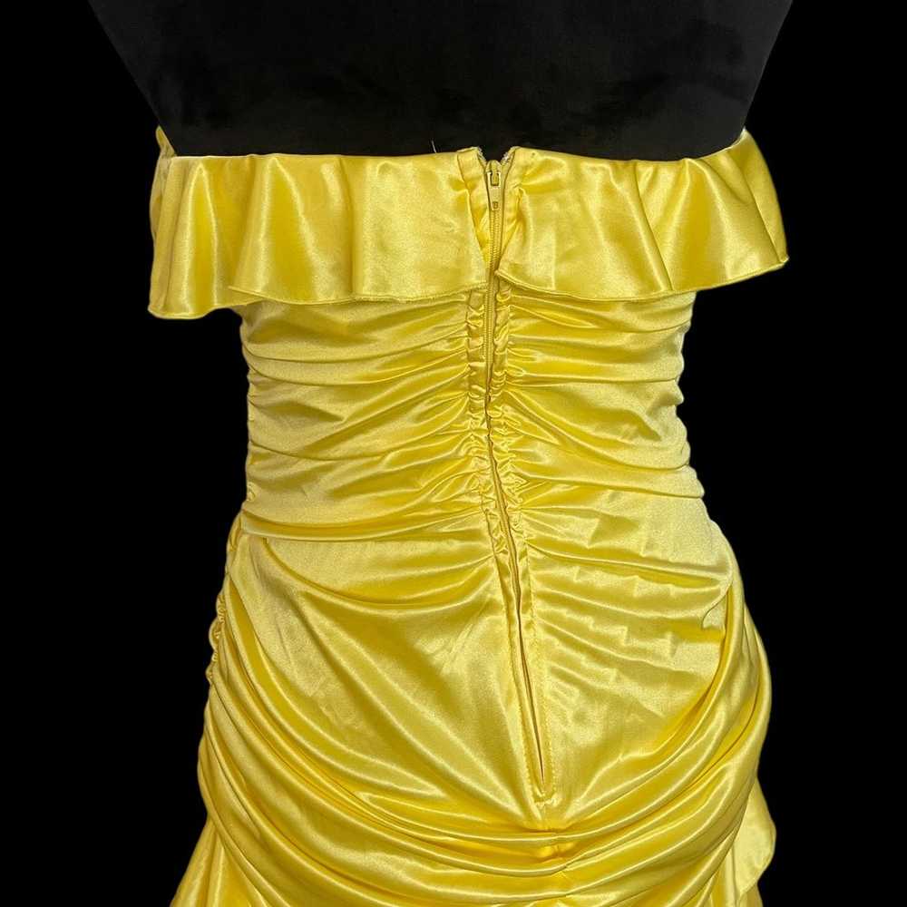Yellow draped Masquerade dress - image 9