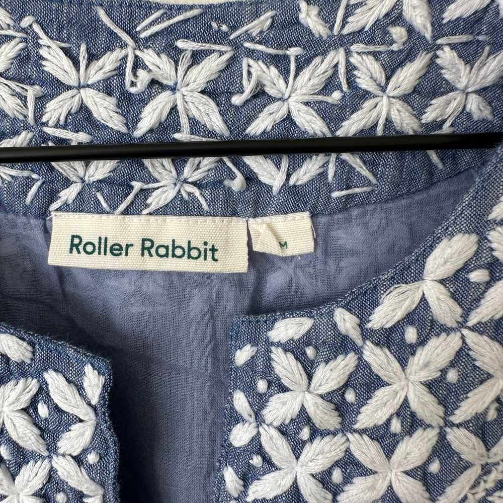 ROLLER RABBIT Faith Chambray Blue Cotton Dress Me… - image 3