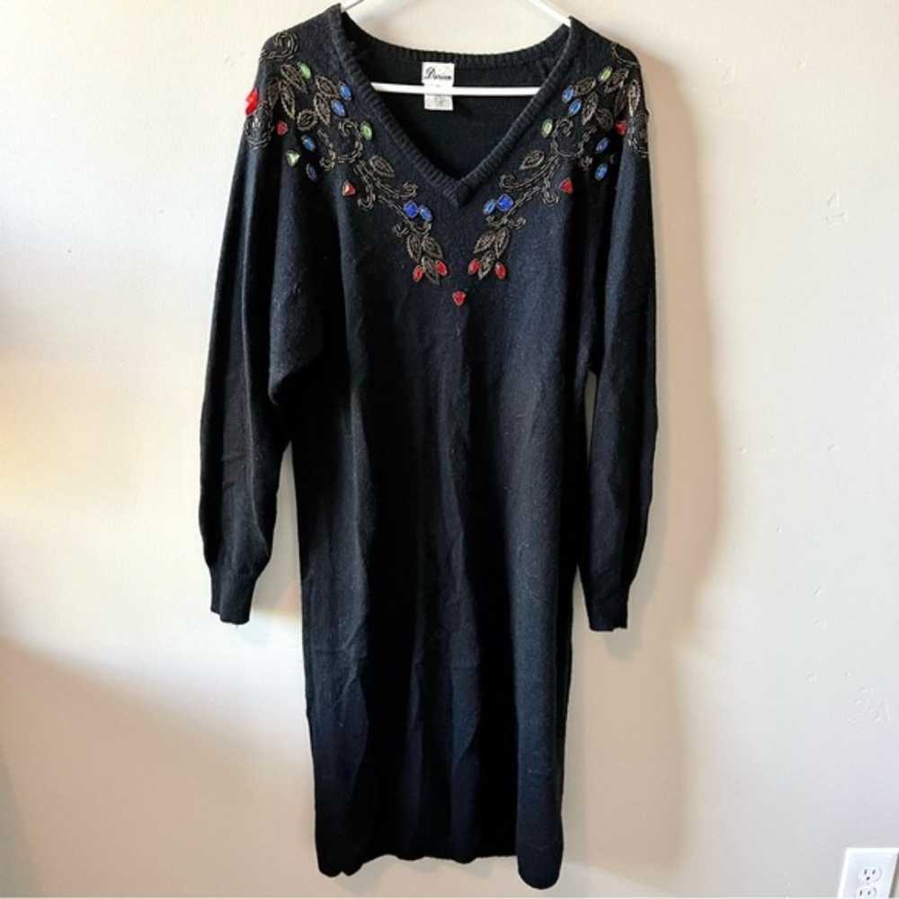 DARIAN Vintage Sweater Dress with Jeweled Embelli… - image 1
