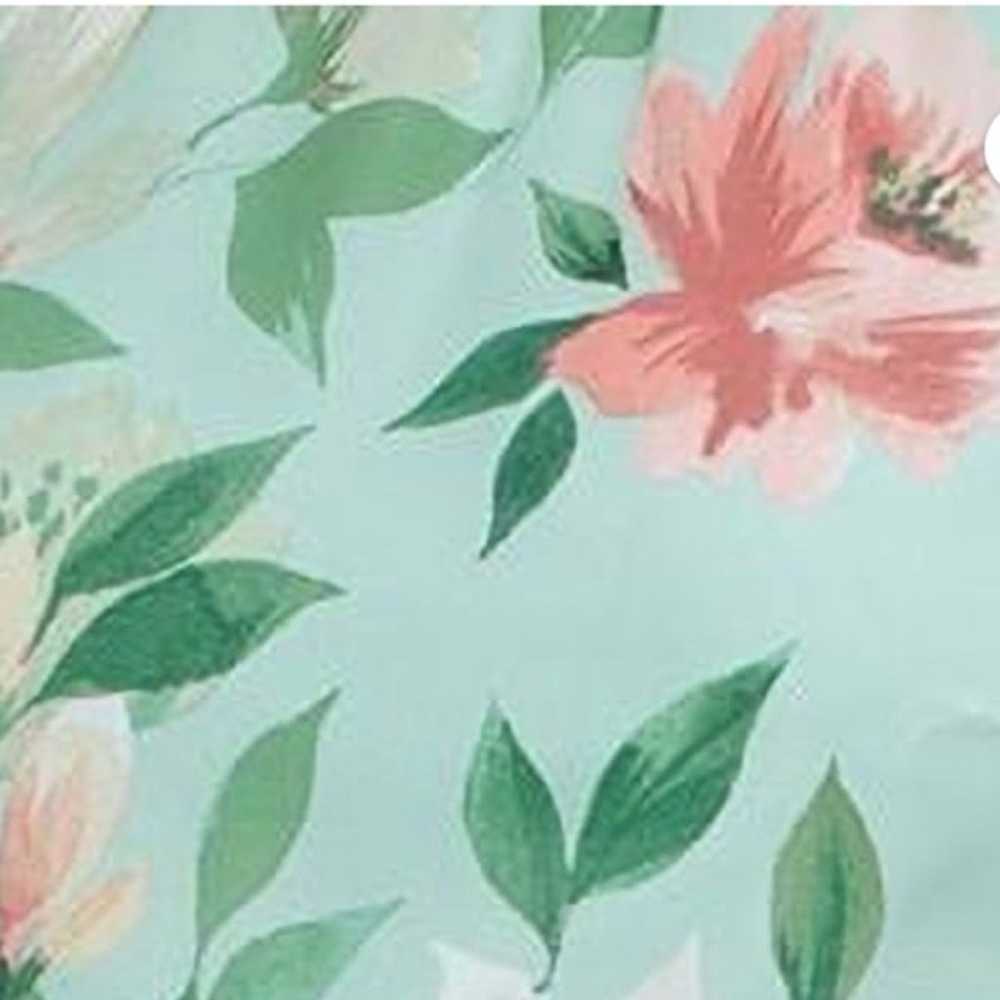 ELIZA J Green Tie Sheer Floral Sleeveless Mock Ne… - image 8