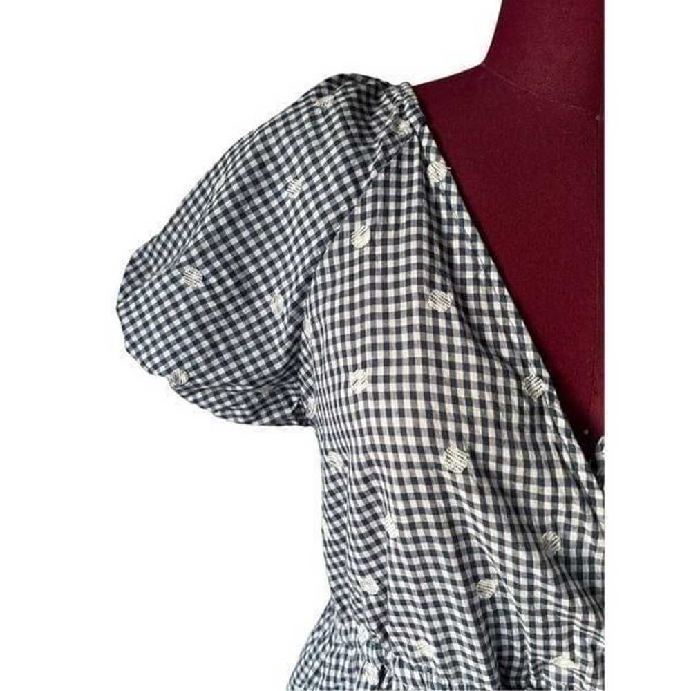 Madewell Embroidered Gingham Faux-Wrap Tie-Waist … - image 9