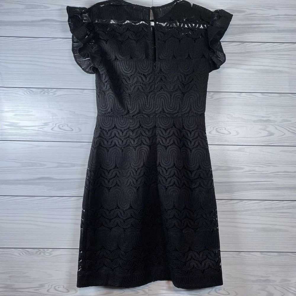 TRINA TURK Flutter-Sleeve Lace Shift Dress Black … - image 2