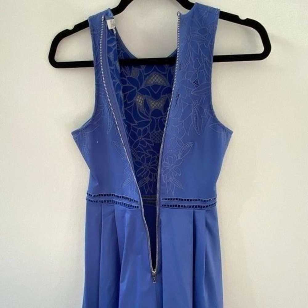Parker Blue Floral Mesh Detail Dress - image 6