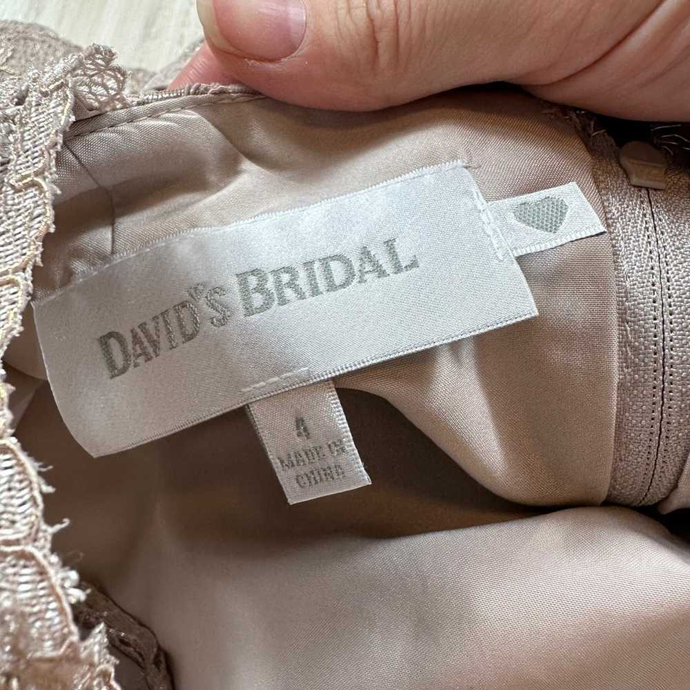 David's Bridal Gold Metallic Short Tank Lace V Ne… - image 10