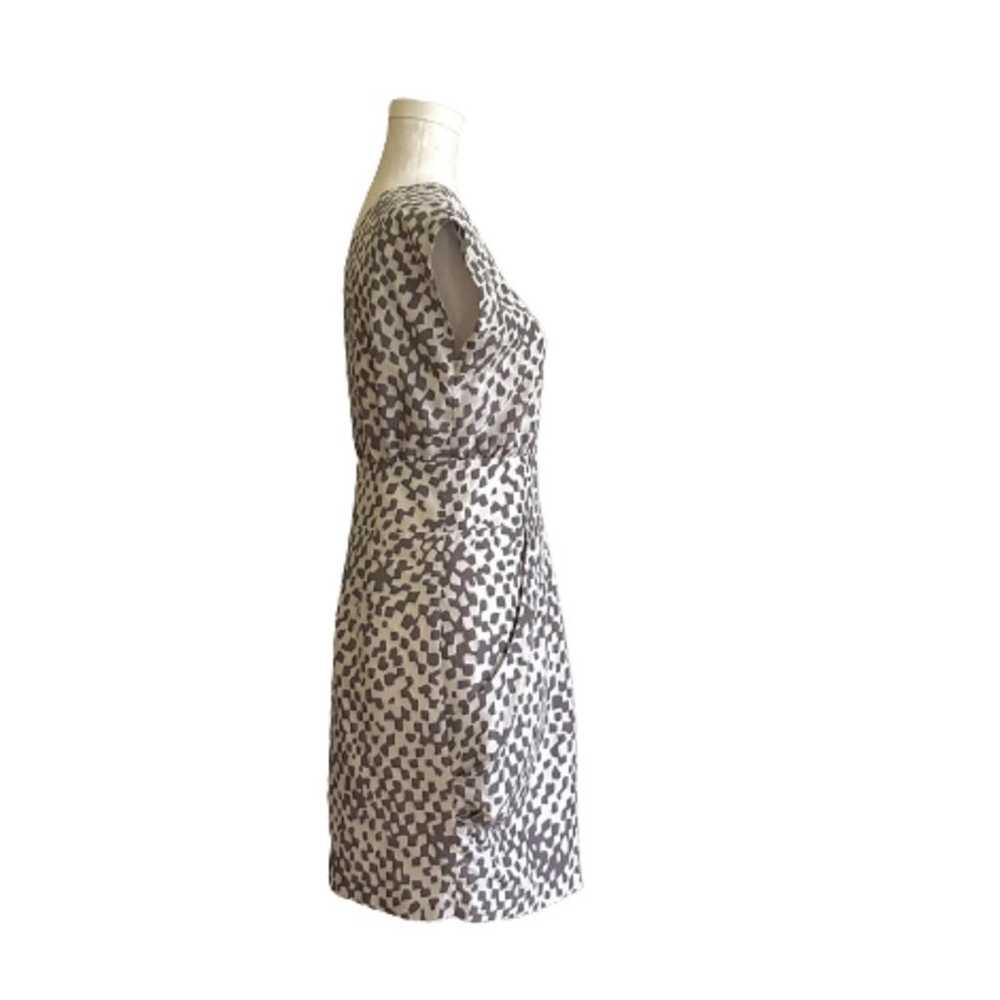 Julie Haus Dress Silk Ivory Taupe Deep V-Neck V-B… - image 4