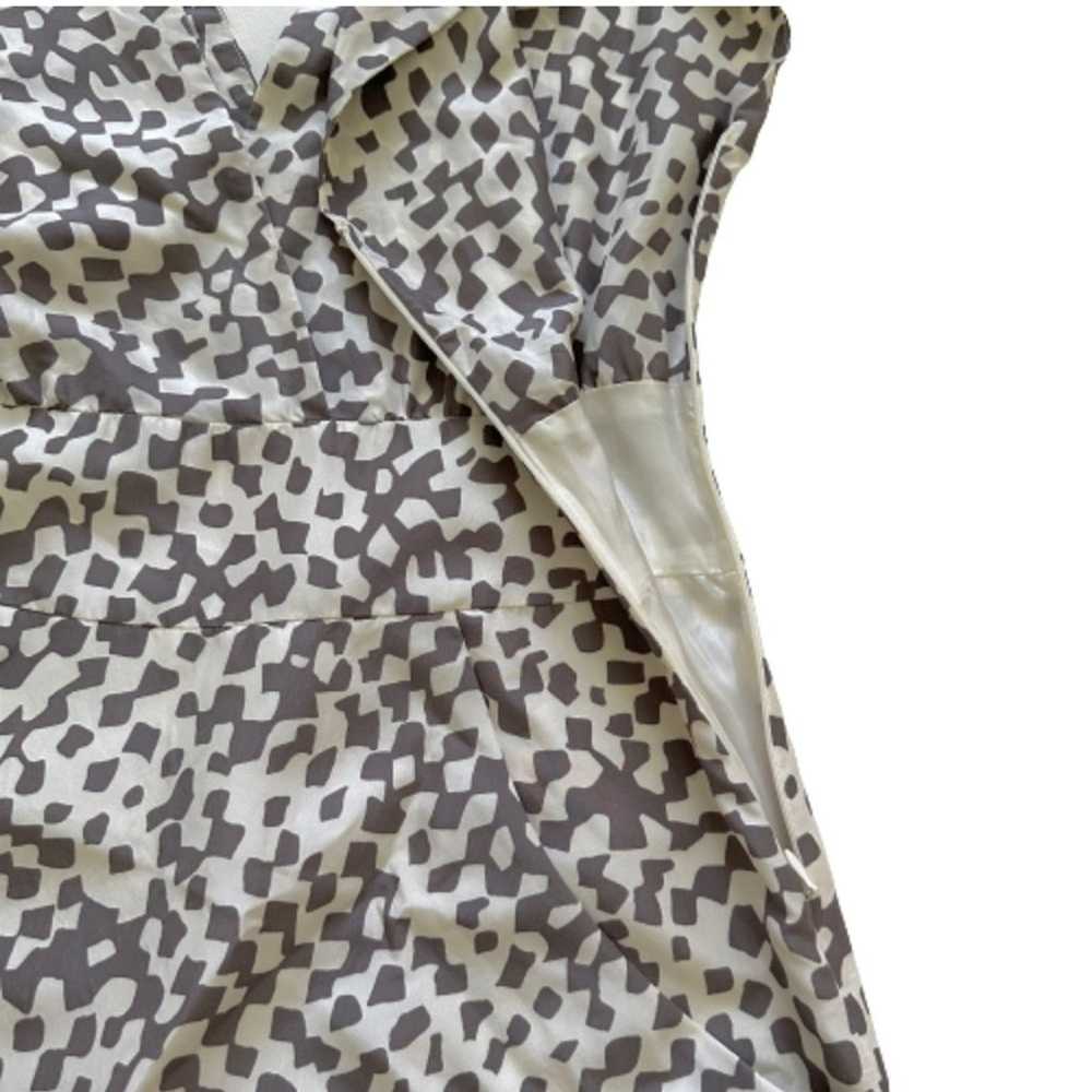 Julie Haus Dress Silk Ivory Taupe Deep V-Neck V-B… - image 8