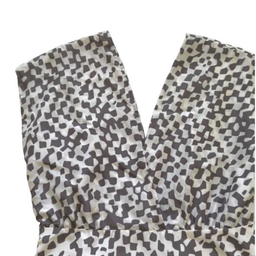 Julie Haus Dress Silk Ivory Taupe Deep V-Neck V-B… - image 9