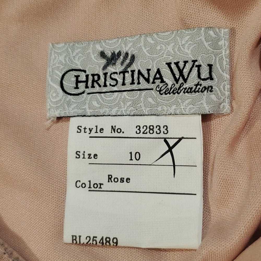 Christina Wu Bridesmaid Maxi Sparkling Pink Rose … - image 3