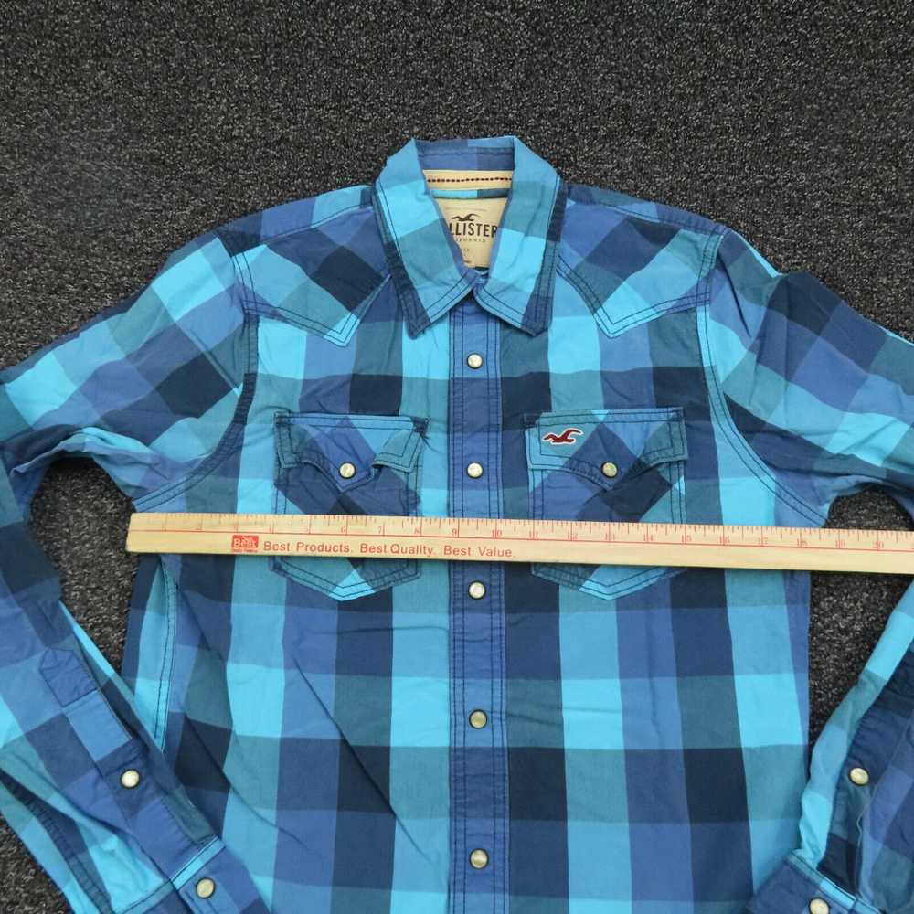 Vintage Hollister Shirt Adult Small Blue Plaid Sn… - image 3