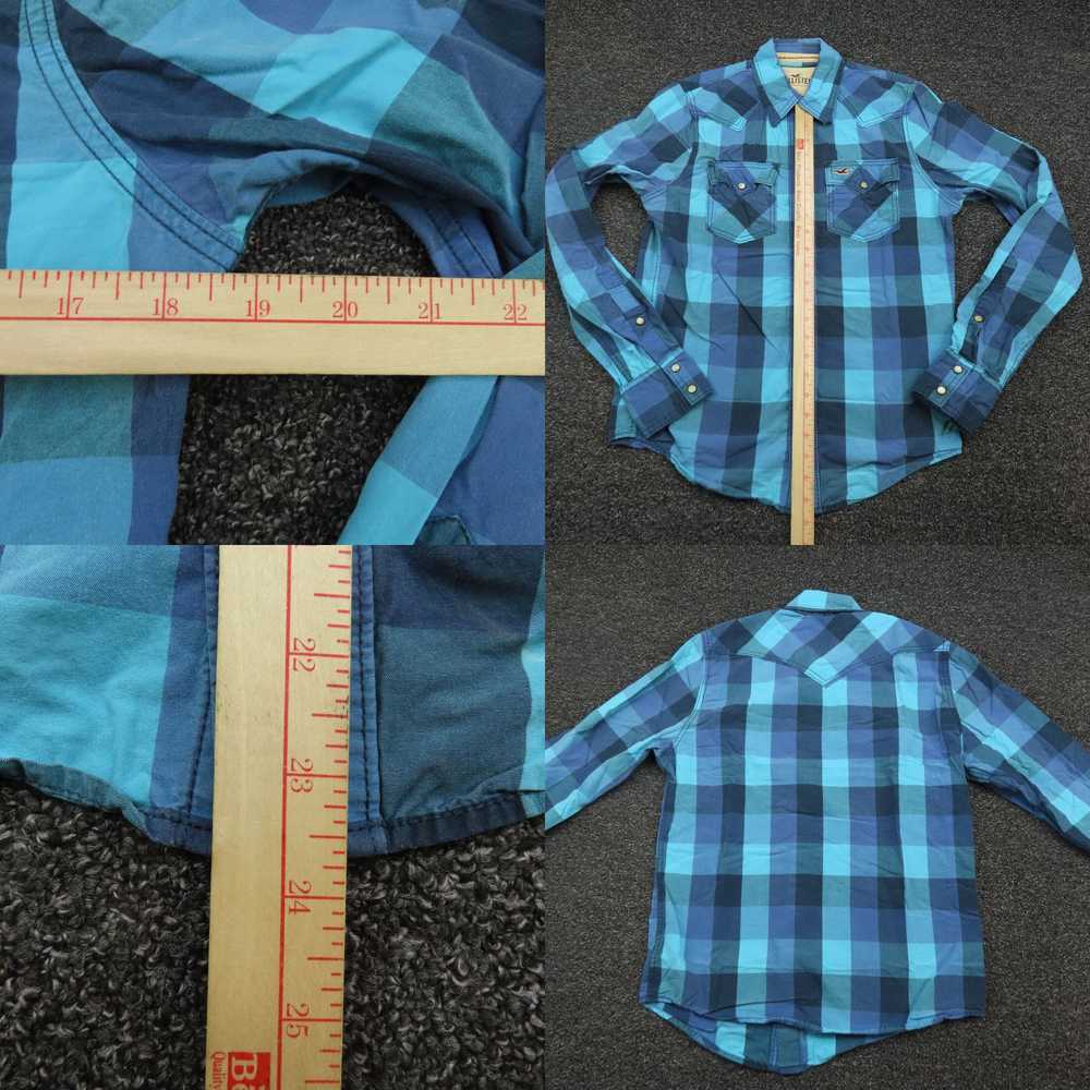 Vintage Hollister Shirt Adult Small Blue Plaid Sn… - image 4