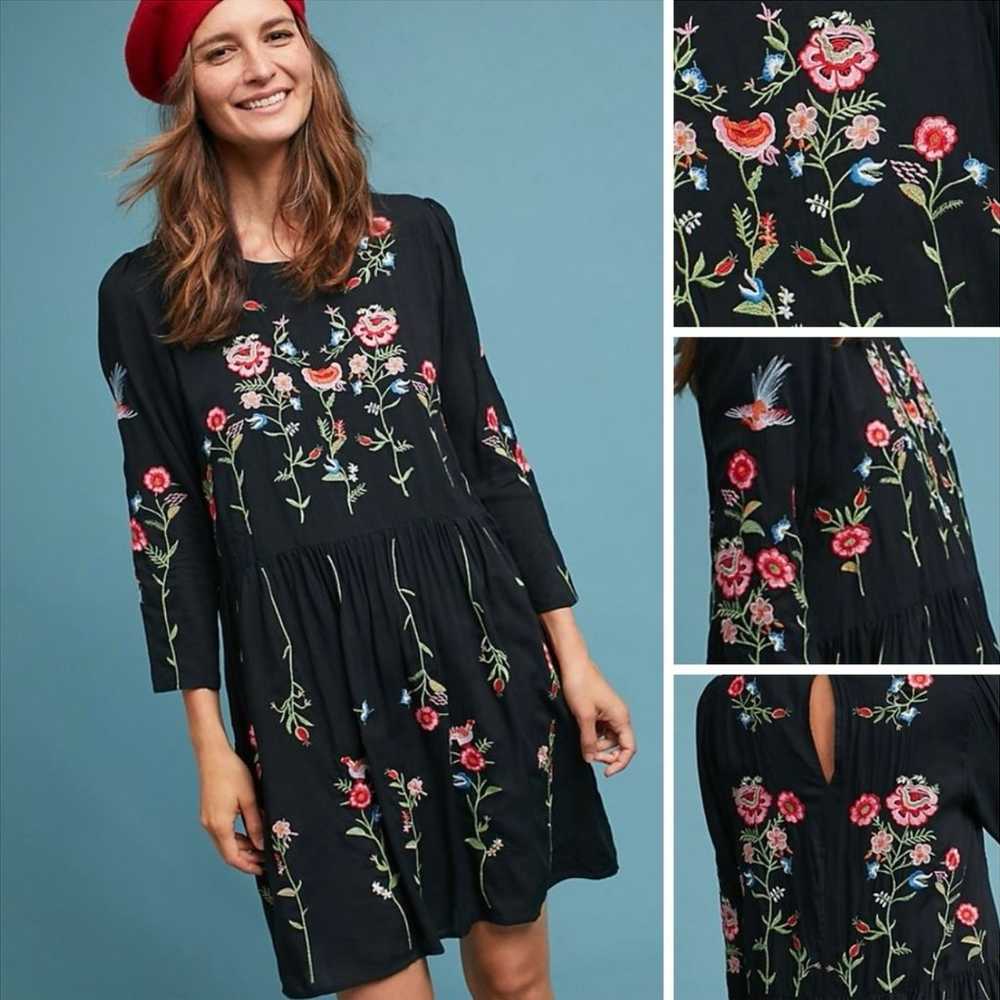 Philosophy Allison Embroidered Tunic Dress XL Flo… - image 1